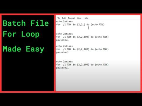 How to create For Loops In Batch File command prompt - YouTube