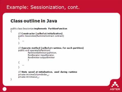 Example: Writing with SQL-MapReduce, Session 3-2