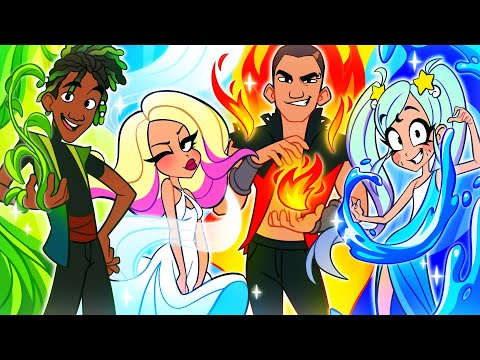 Fire, Water, Air, and Earth! || Four Elements at School || Rich vs Broke Student by DUH