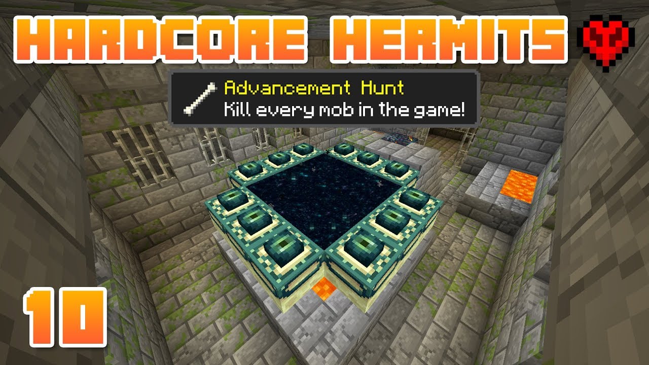 JOURNEY TO THE END.. 😨 | Hardcore Hermits | 10 | Minecraft Mob Hunt ...