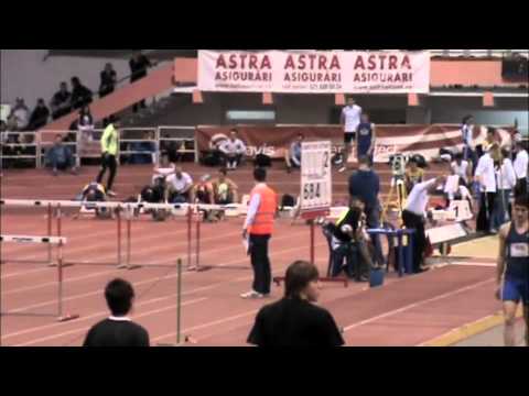 men's 60m hurdles prelims. The 2011 Romanian Natio...