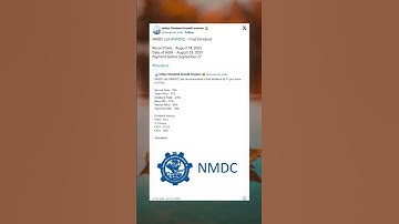NMDC Ltd has fixed Record Date for Final Dividend of FY25. #BreakingNews #StockMarket