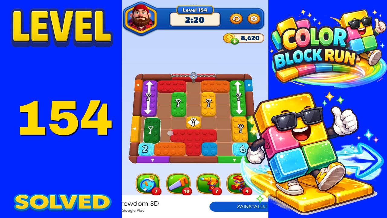 Color Block Run – Level 154 | Walkthrough - YouTube