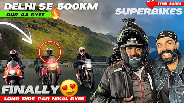 itni sari Superbikes leke nikle Long Ride par 😍 pehle hi din 500km dur aa gaye HAYABUSA leke 🔥