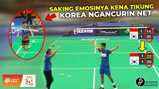 SAMPAI NGANCURIN NET.!! Pemain Korea Emosi Kena Tikung Indonesia di Badminton Asia Team Championship