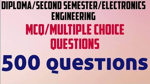 MCQ/ECD/500 MCQ/electronics components and devices/polytechnic/diploma/important questions