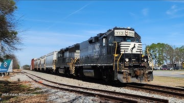 2-14-2023: NS RP-E4C 713 With Leslie RS3L & NS GP40-2 3018 Lead NS G59 Thru Warner Robins, GA