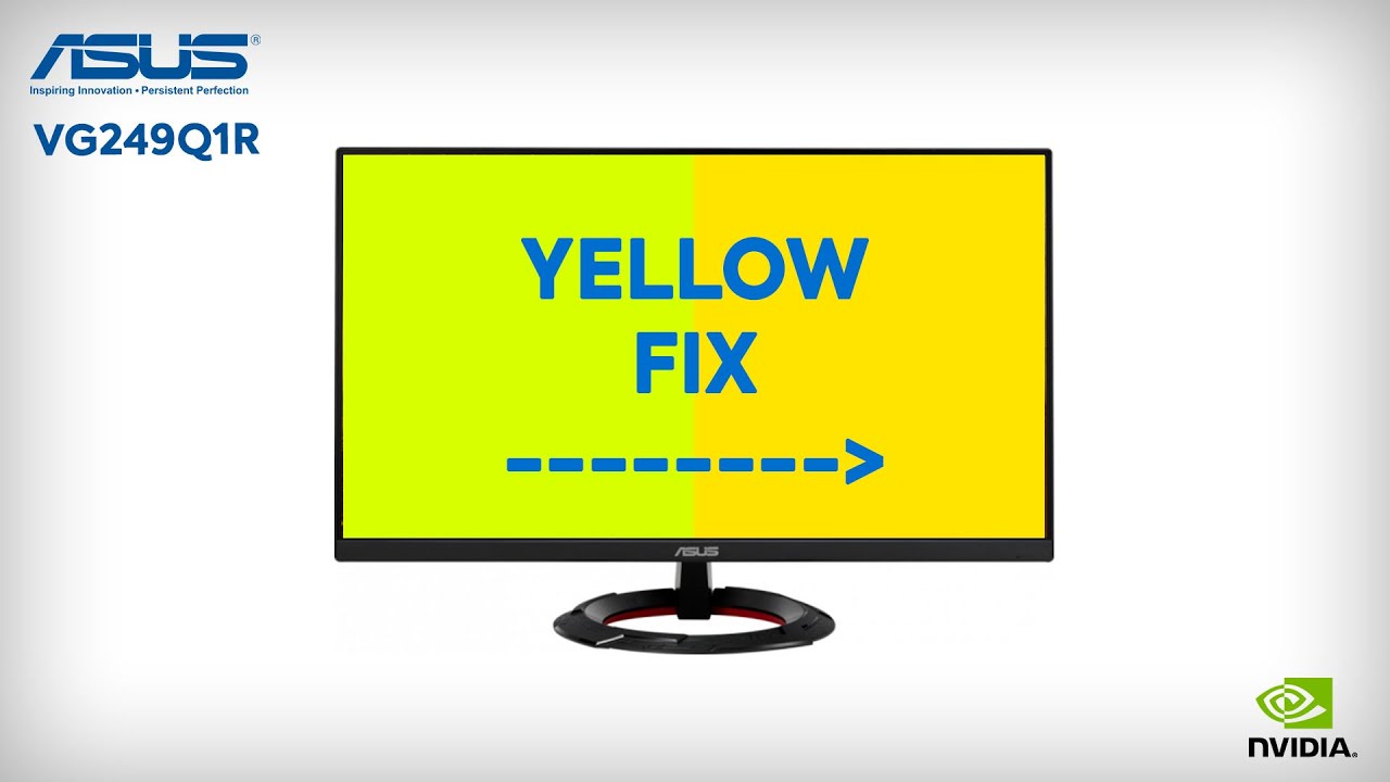 ASUS TUF vg249q1r color correction, yellowish/green, FIXED. YouTube