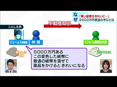 「変色した紙幣きれいに」と2500万円窃盗、なぜ？