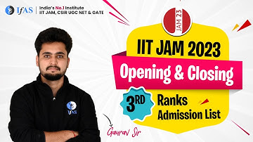 Declaration of 3rd Admission List  IIT JAM 2023 !