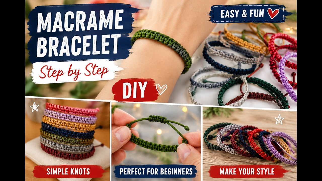 How to Make a Macrame Bracelet | Easy DIY for Beginners #diy # ...