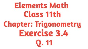 Class 11th math chapter 3 Exercise 3.4 Q.11