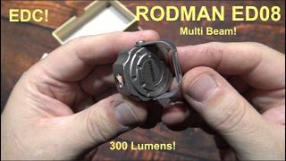 RODMAN ED08 Titanium Flashlight Kit Review! (UV LED, 300 Lumens, Side Flood Light, Magnetic Stand!)