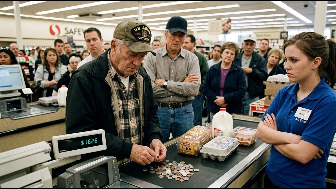 Veteran Counted Coins for BREAD — What Clint did Next STUNNED Entire Store
