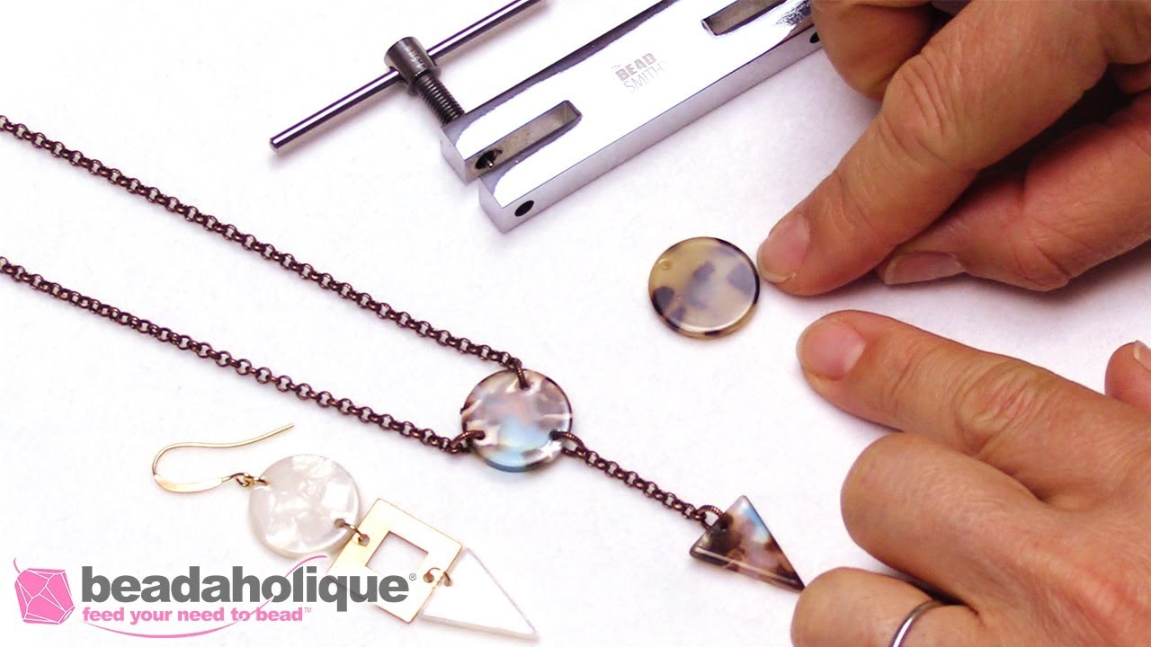 How to Punch Holes in Acetate Using the BeadSmith Two Hole Metal Punch