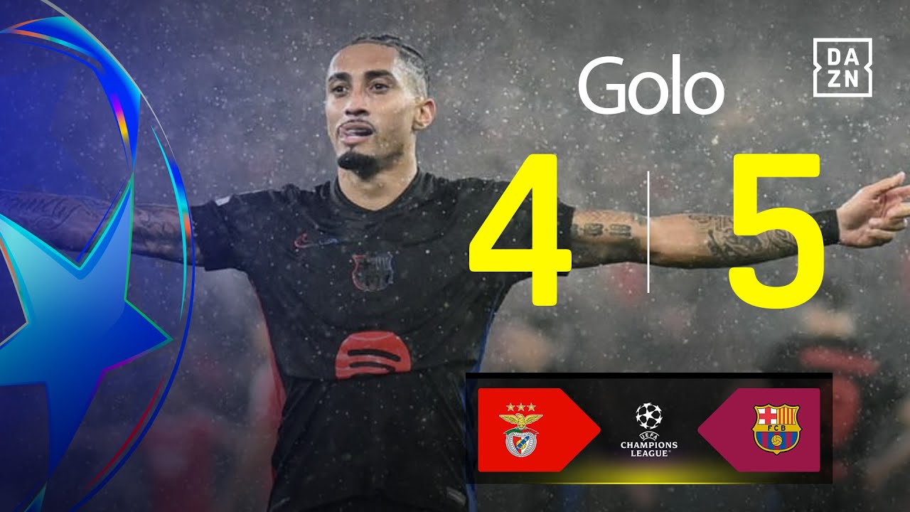 Golo de Raphinha | SL Benfica 4-5 Barcelona | Champions League 24/25 ...