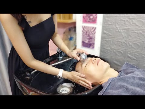 The beautiful princess helps me wash my hair and give me a relaxing massage