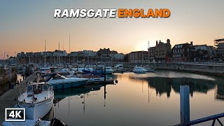 Golden Hour Walk in Ramsgate, Kent, England 🇬🇧 | Marina, Pier & Royal Victoria Pavilion Views | 4K
