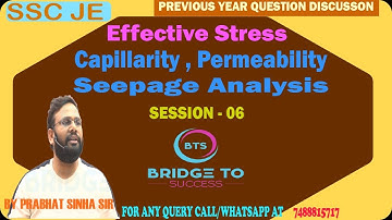 EFFECTIVE STRESS | SOIL | SSC JE PREVIOUS YEAR QUESTION | SESSION 06 | BY PRABHAT SINHA SIR
