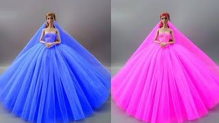 Disney Princess Doll Makeover ~ DIY Miniature Ideas for Barbie - Wig, Dress, Faceup, and More! DIY