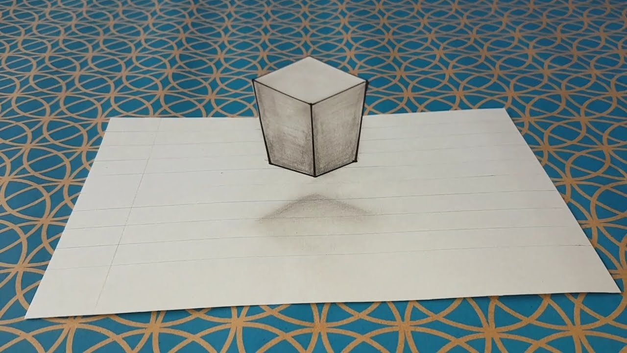 Dessin Qui Sort De La Feuille Facile Comment dessiner une illusion d'optique, facile, cube 3d - YouTube