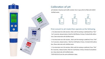 Newest BLE-9909 pH calibration; 5 in 1 Salt/EC/TDS/pH meter calibrate at 6.86 4.00 9.18 three points