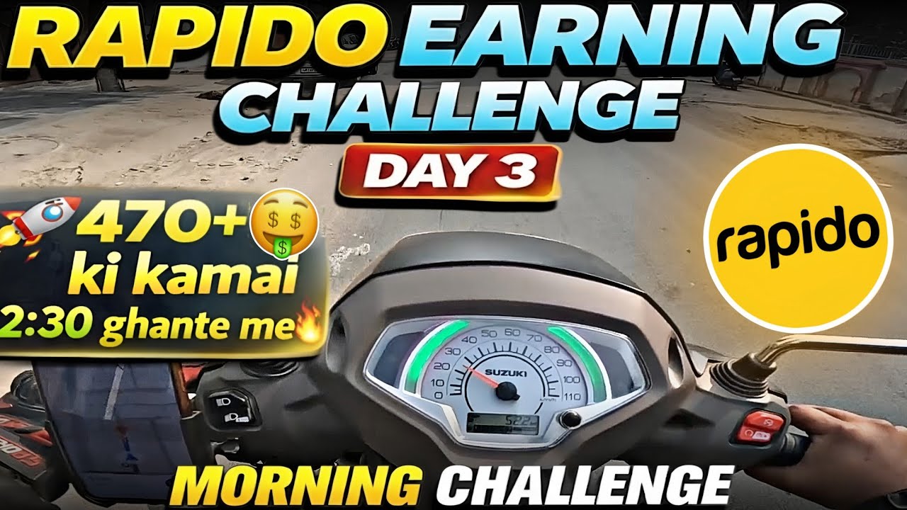 🔥Day 3 Morning Rapido Captain Earning| Rapido Captain bike taxi earnings| Rapido Parcel 