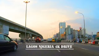 4k ultra HD drive - LAGOS NIGERIA - VICTORIA ISLAND - LAGOS ISLAND - sunset MOTORCYCLE DRIVE