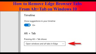 How to Remove Edge Browser Tabs From Alt Tab on Windows 10 | ITTrainingsByUmarDraz