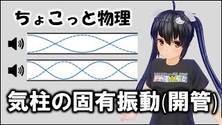 ちょこっと物理078【気柱の固有振動（開管）】物理基礎