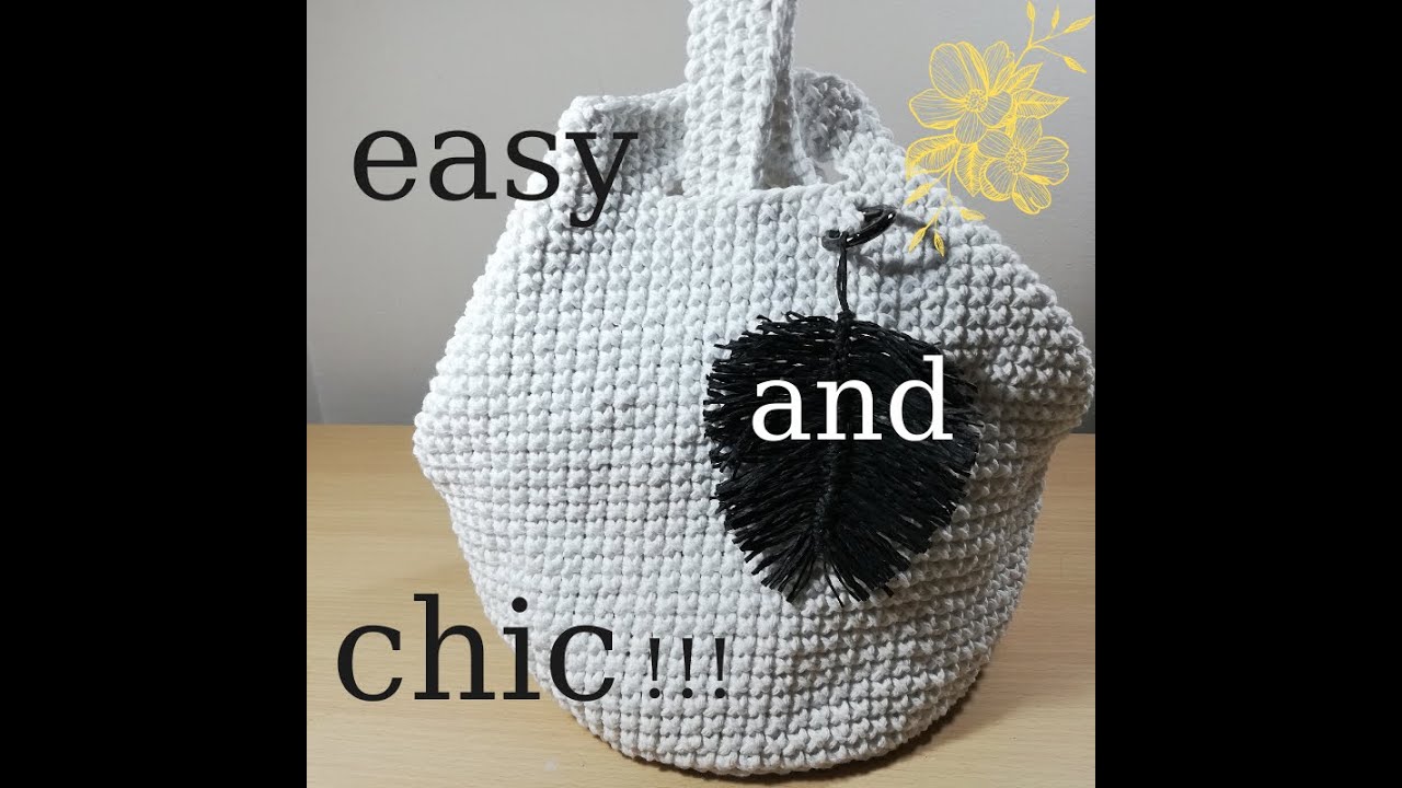 easy crochet handbag / πλεκτή τσάντα με βελονάκι - YouTube