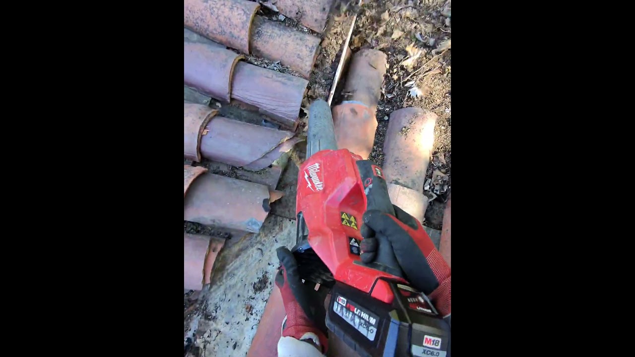 Clay tile roof cleaning 50 year old tile ASMR 