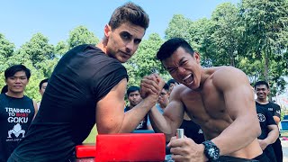 Vật Tay Đến Chết: 1 chọi 100! - Dustin vs Sơn Mông Lép - Arm Wrestler vs Street workout.