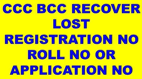 Nielit Doeacc CCC BCC RECOVER LOST REGISTRATION NO ROLL NO OR APPLICATION NO