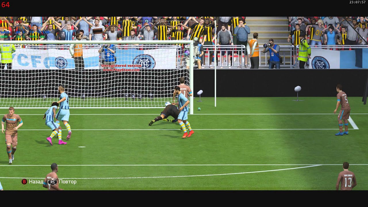 fifa16 заброс почти от центрального круга и красивейший удар Otamendi головой