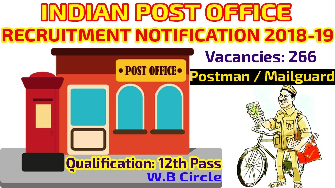 WB Post Office Recruitment for Postman & Mail Guard 2018-19||West Bengal Postal Circle