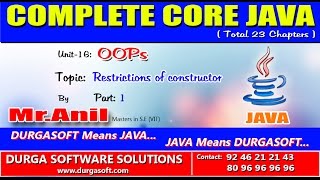 Core Java - OOPs Restrictions of constructor Part - 1