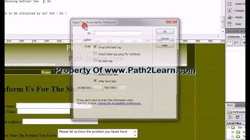 How to create a form in dreamweaver part1b cs4 cs3 8 7 WWW.PATH2LEARN.COM