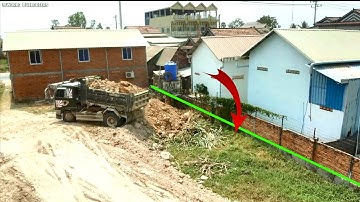 Starting New Project Push Landfill Soil Delete Pond By Old Dozer & Dump Truck 5T Best Driver young .