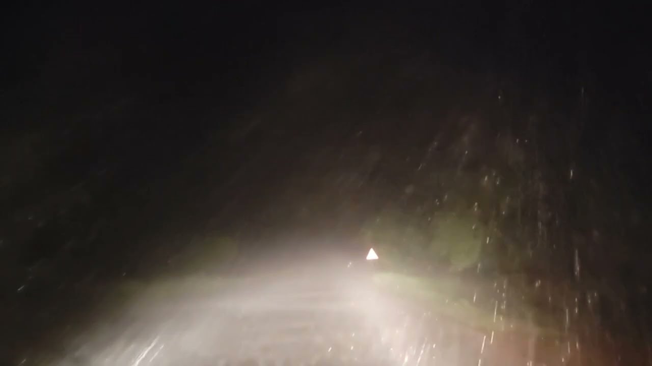 Driving On Ghost Road at Night in Extremely Heavy Rain and Thunderstorm in Senegal Africa