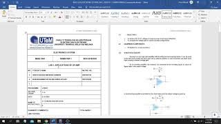 BEEE 2354 ELECTRONIC SYSTEM LAB 1 APPLICATION OF OP-AMP