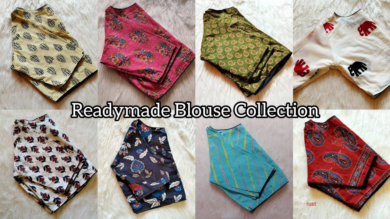 Readymade blouse CollectionAjrak Boatneck front open non padded
