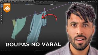 😲Foi assim que eu ANIMEI Roupas no Varal no Blender