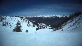 Down the Peyrefolle hill. Les Marmottes piste. Risoul 2014