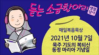 생활성서 듣는 소금항아리 [20211007 | 묵주 기도의 복되신 동정 마리아 기념일](서울대교구 김상우 바오로 신부) 매일미사