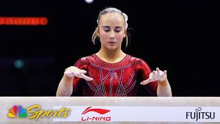 American Claire Pease finishes 7th overall in all-around at gymnastics worlds debut