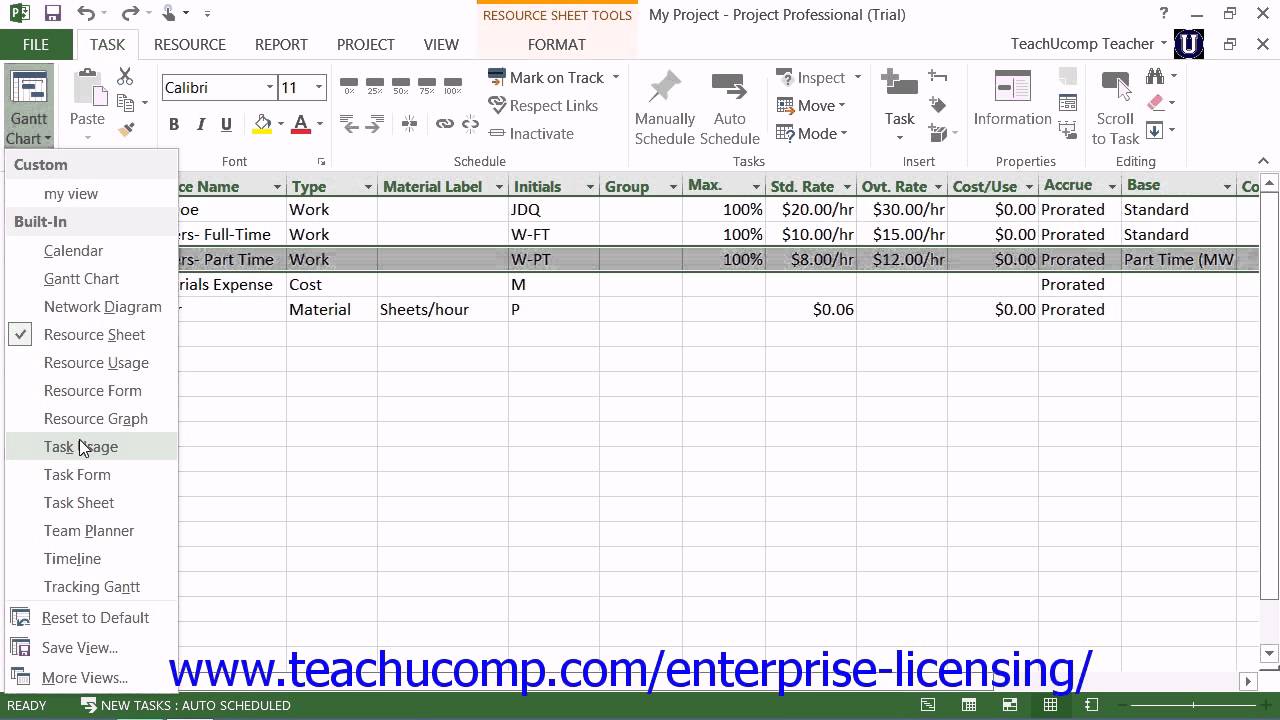 Microsoft Office Project Tutorial 2013 Advanced Resource Managment 10.1 ...