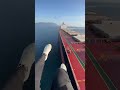 Paramotor pilot encounter turbulence over cargo ship.😶🌫️