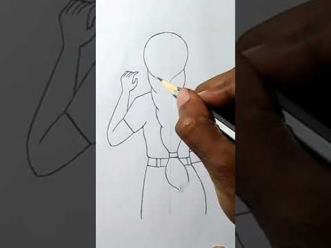 How to draw a girl Backside braid hair | Girl drawings | Arun Easy Art #shorts #girldrawingeasy