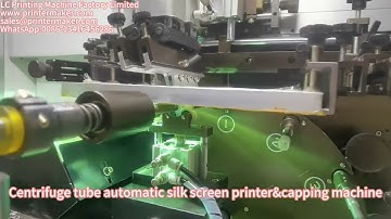 Centrifuge tube automatic UV silk screen printer&capping machine model SCUV-175